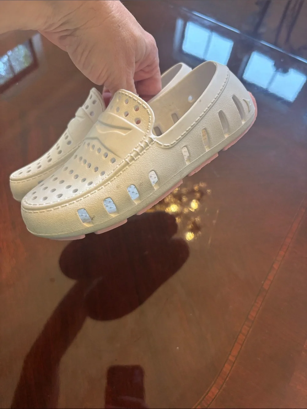 Floaters size 1 Kids White Ventilated Slip-On Loafers